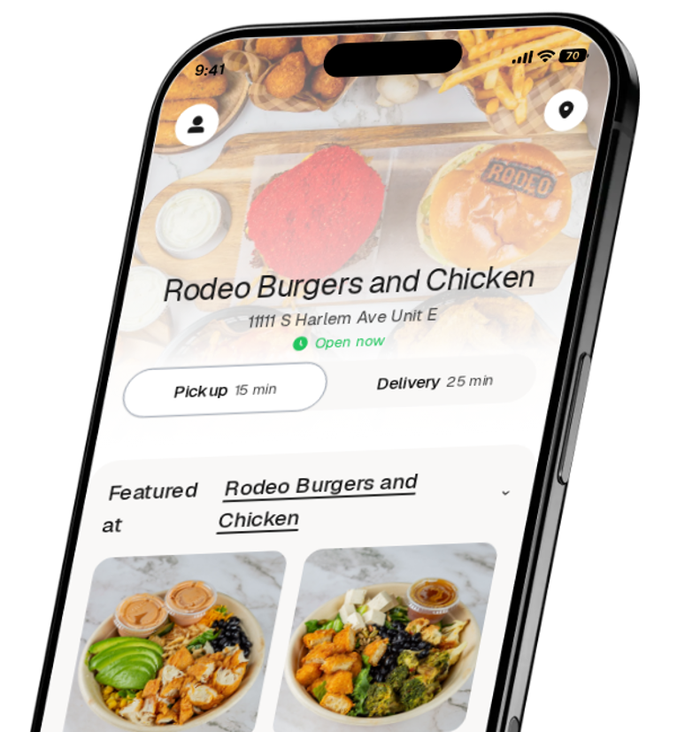 Rodeo Burgers and Chicken app preview